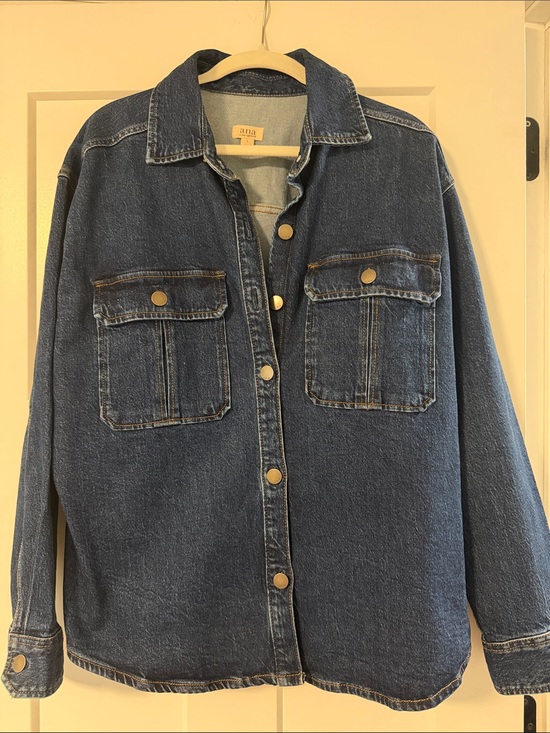 a.n.a Jackets & Blazers - a.n.a Dark Blue Denim Oversized Jacket Shacket